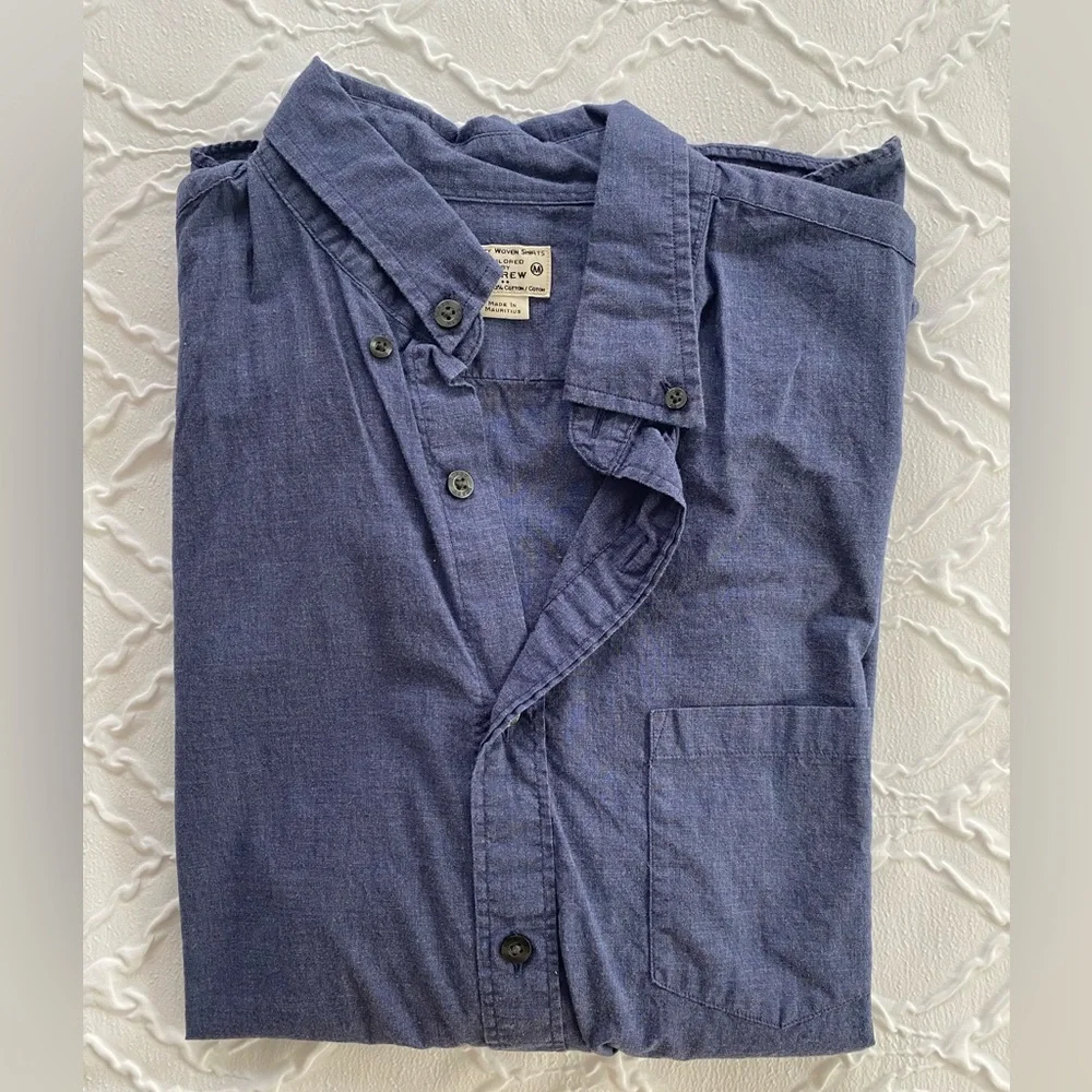 J. Crew - Men’s 100% Cotton Button Down Oxford Shirt in Blue - Size M
